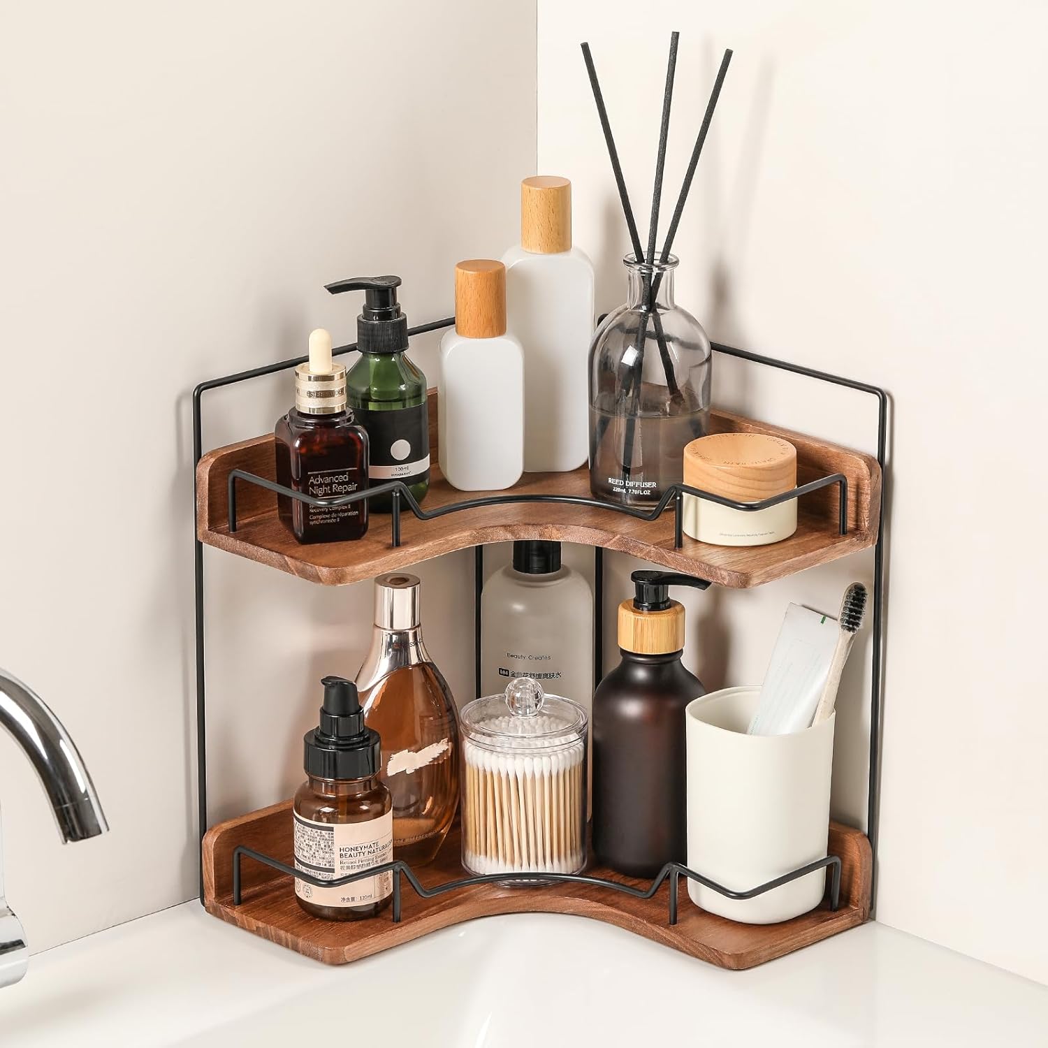 Rustic Wood Corner Shelf