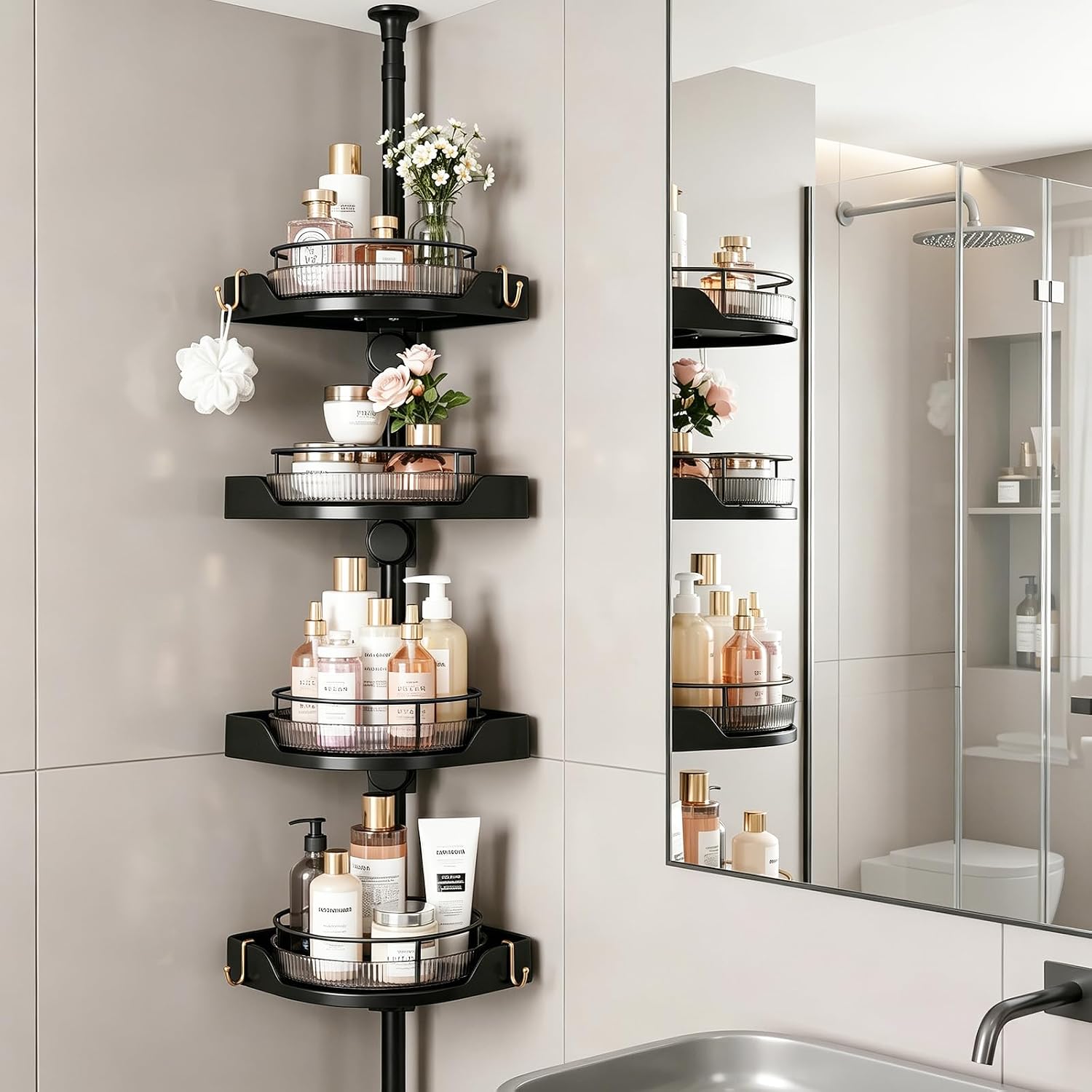 Black 4-tier Corner Caddy