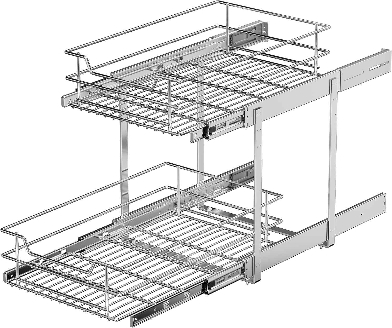 Chrome Plated 2-tier Pull Out Basket